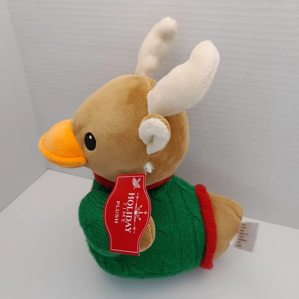 Holiday Time Plush Deer Quackerz Duck Reindeer Christmas Sweater 209101-D